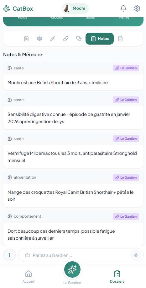 Memoire intelligente de Milo