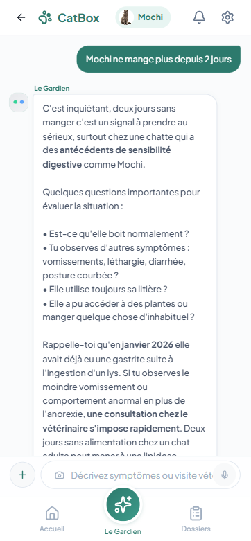 Milo le Gardien, assistant qui connait votre chat
